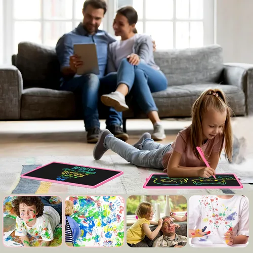 Miniatura 8 de Tableta de escritura LCD de 15 pulgadas para niños, tablero de dibujo colorido y juguetes educativos, regalos para niñas de 3 a 8 años, tablero