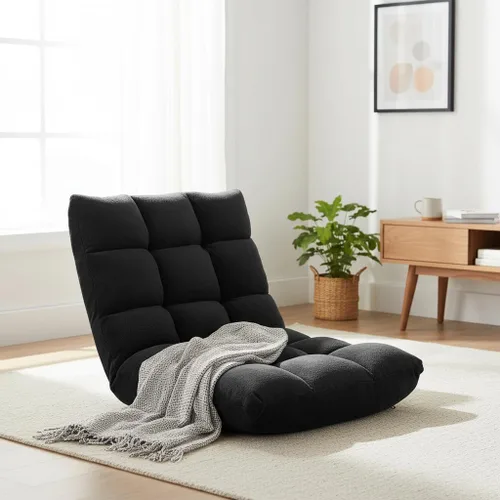 Miniatura 15 de S AFSTAR Silla reclinable acolchada ajustable de 14 posiciones con cómodo soporte de espalda y funda agradable a la piel, ideal para leer, jugar