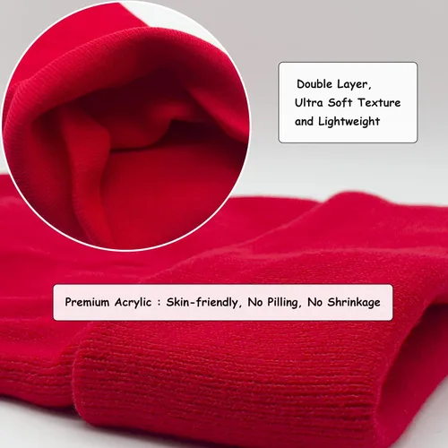 Miniatura 5 de Gorro unisex de punto suave y cálido con puños, gorro de camuflaje de invierno para hombres y mujeres