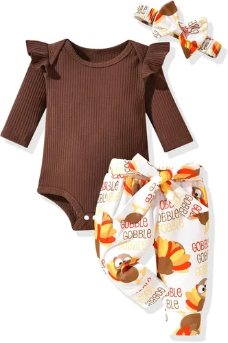 Miniatura 108 de Aalizzwell Conjunto de mameluco acanalado para bebé recién nacido prematuro para otoño e invierno