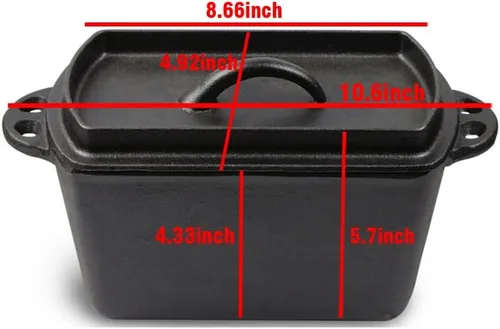 Miniatura 2 de Voulosimi Molde de hierro fundido para horno – 4.33 x 4.92 x 8.66 pulgadas, moldes para pan duraderos rectangulares para hornear en casa