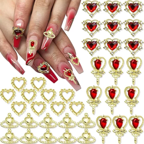 Miniatura 9 de RODAKY 10 dijes de uñas de dólares plateados 3D, dijes brillantes para uñas, joyas de uñas de lujo, diamantes de imitación para uñas acrílicas