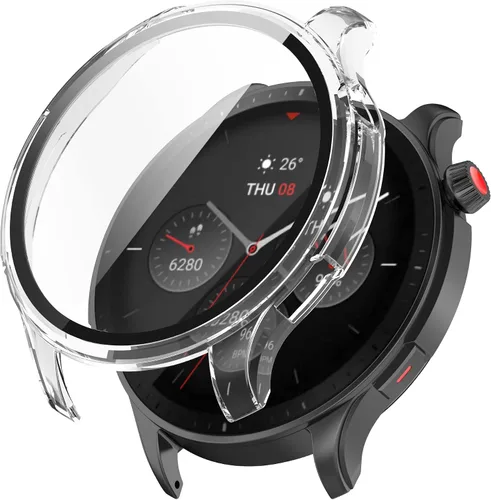 Miniatura 10 de Fundas protectoras de pantalla compatibles con Amazfit GTR 4 Pro/GTR 4 a prueba de golpes, protector delgado, protector delgado con diseño de Negro