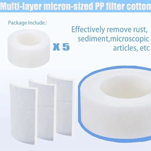 Miniatura 2 de Paquete de 10 filtros para fregadero de baño, filtración de algodón PP para grifo de fregadero, elimina plomo, calcio, óxido, hierro, metales