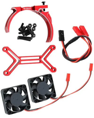 Ventilador de refrigeración de 1.575 in para coche a escala RC 1/5 ARRM A TRX4, disipador de calor cepillado sin escobillas de 15000 RPM con montaje