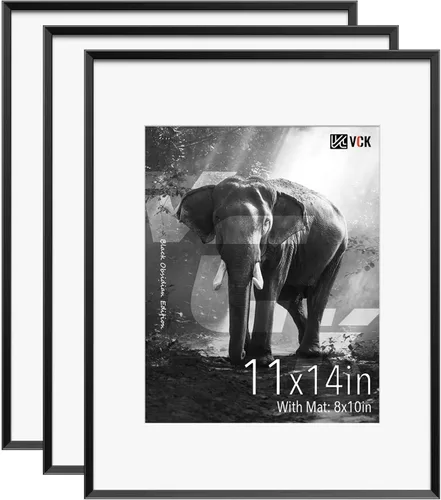 Miniatura 69 de VCK Marco de Fotos de 5 x 7 Pulgadas Negro, Marco de Poster de Aluminio de Alta Calidad con Vidrio Templado, Para Mostrar Fotos de 4 x 6
