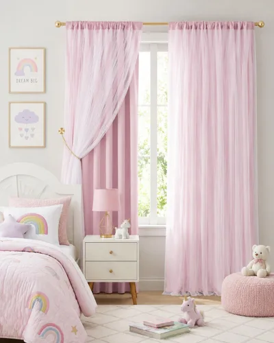 Miniatura 28 de PONY DANCE Cortinas de Doble Capa - Cortinas Opacas de 63 Pulgadas de Largo, Diseño con Ojales en la Parte Superior, Paneles Transparentes Blancos