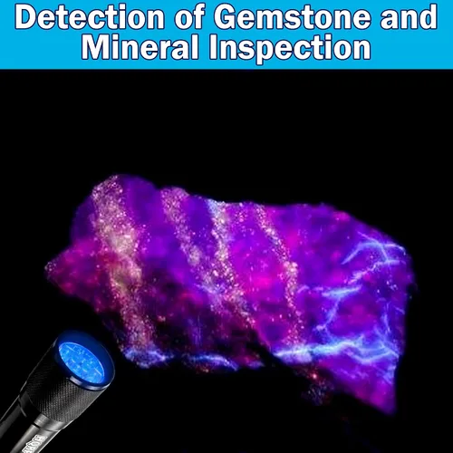 Miniatura 3 de HQRP Profesional 365 nM 9 LED Inspección de piedras preciosas y minerales, identificación, fluorescencia, linterna resplandor luz negra