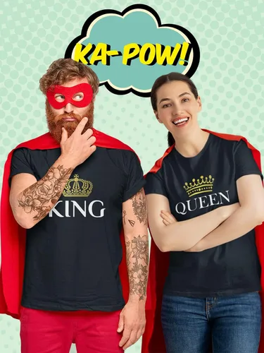 Miniatura 4 de Rey y Reina - Juego de camisetas de pareja para él y ella
