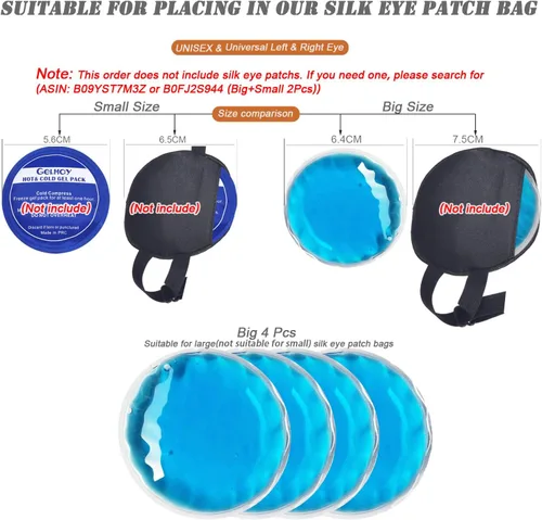 Miniatura 4 de Almohadillas de gel para ojos con hielo para ojos hinchados, almohadillas de gel para ojos frías y calientes, almohadillas médicas para ojos de 4