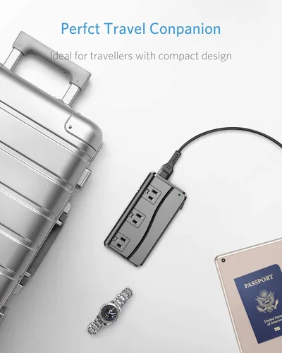 Miniatura 8 de BESTEK Convertidor de corriente de 250 W de 3 salidas y 4 puertos USB Transformador de voltaje de viaje 220V a 110V con adaptadores de enchufe