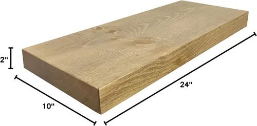 Miniatura 3 de joelsantiques Estantes flotantes de madera de 24 pulgadas para pared, 24 x 10 x 2 pulgadas, madera natural maciza de alta gama, soporte resistente