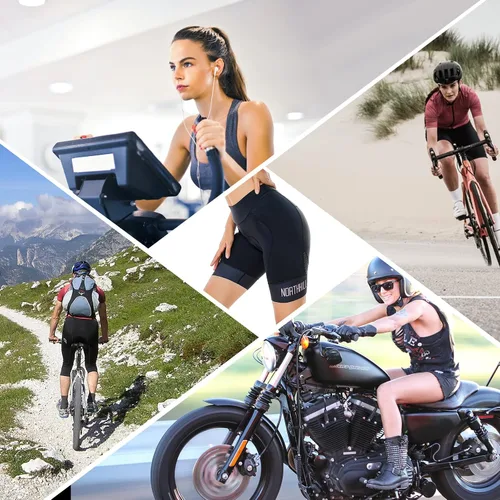Miniatura 7 de NORTHHILL Pantalones cortos de ciclismo acolchados para mujer, pantalones cortos de ciclismo de cintura alta con forro 4D acolchado de gel Spin