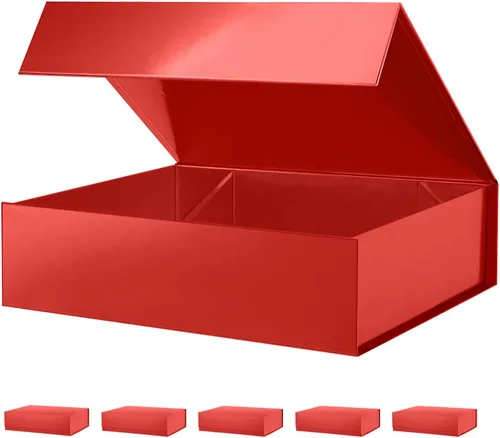 Miniatura 21 de PACKHOME Caja de regalo de 11.5 x 8 x 2.5 pulgadas, caja resistente para camisas con tapa magnética para múltiples ocasiones (negro brillante)