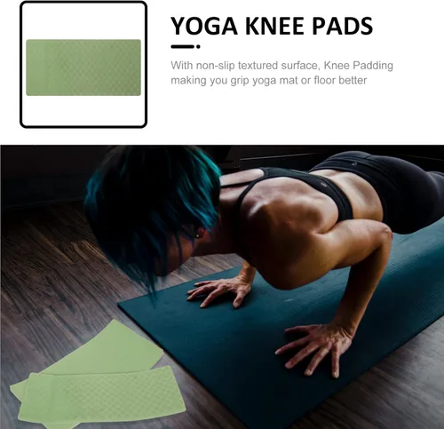Miniatura 6 de Rodilleras de yoga, 1 par de cojines gruesos antideslizantes para soporte de codo y rodilla de 13.4 x 6.7 pulgadas, accesorio para esterilla de yoga
