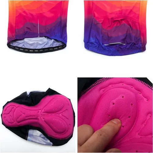 Miniatura 5 de Conjunto de pantalones cortos de ciclismo para mujer, traje de bicicleta acolchado para mujer