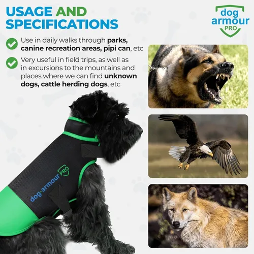 Miniatura 4 de Arnés Protector para Perros – Chaleco para Perros – Protege a Tu Mascota de Ataques de Raptores y Animales – Ajustable, Sin Estrangulación, Verde