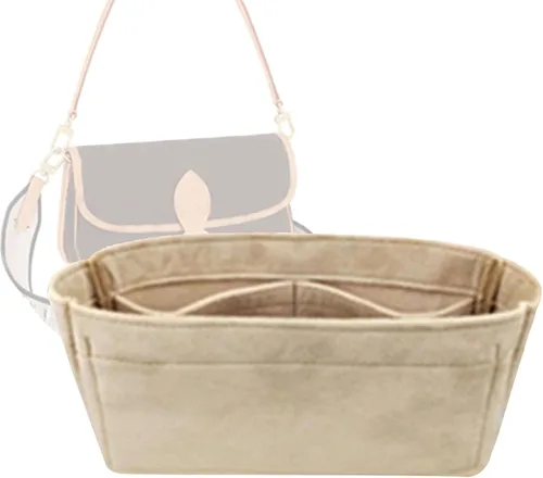 Lckaey Inserto organizador de bolso, utilizado para el nuevo bolso de forro Diane stick liner bolsa de almacenamiento y clasificación2072Beige