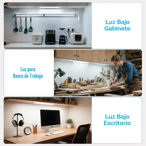 Miniatura 4 de maylit Barra de luz LED ultra brillante enlazable de 14 pulgadas, lámpara apta para inquilinos, luces interiores con cable para armario de cocina