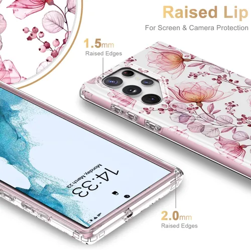 Miniatura 4 de Esdot Funda protectora para Samsung Galaxy S22 Ultra, de grado militar, resiste caídas de 21 pies (probado), con diseños de moda para mujeres