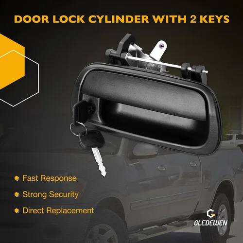 Miniatura 5 de Gledewen Manija de puerta trasera de metal mejorada, compatible con Toyota Tundra 2000-2006, reemplaza # 80866 TO1915110 690900C010