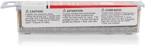 Miniatura 2 de American Line Cuchillas de afeitar de un solo filo, paquete de 100, acero de alto carbono de 0.012 pulgadas para mayor durabilidad y larga vida