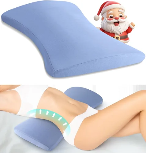 Almohada de apoyo lumbar para aliviar el dolor de espalda: almohada de espalda baja para dormir - Almohada de cintura de espuma viscoelástica -