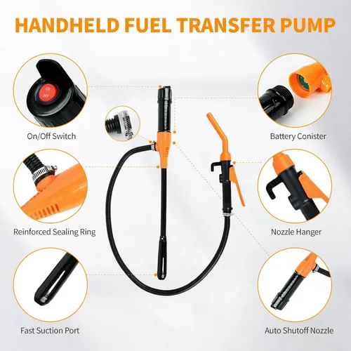 Miniatura 3 de Bomba de batería portátil, bomba de sifón eléctrica a pilas, bomba de transferencia de agua, bomba de combustible portátil manual fácil de usar
