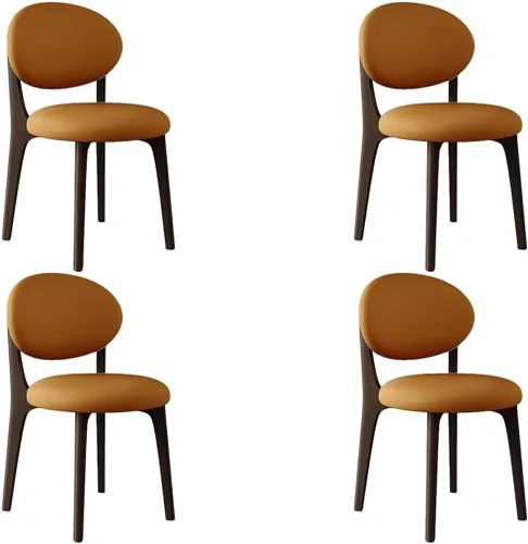 Miniatura 71 de YVYKFZD Juego de sillas de comedor, sillas de cocina de madera maciza, silla de comedor de granja con respaldo curvo, silla tapizada de cuero