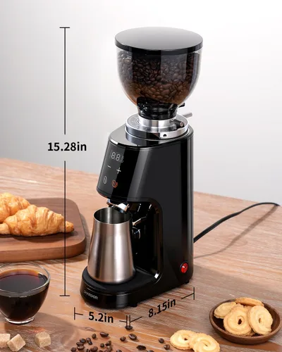 Miniatura 8 de SHARDOR Molinillo de café profesional de 64 mm con muelas con 100 ajustes de molienda y cámara totalmente metálica, molinillo de granos de café