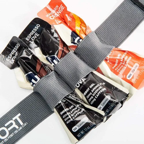 Miniatura 4 de RJ-Sport Cinturón con número de carrera, soporte para cinturón de carreras de triatlón con 6 trabillas de gel energético para triatalón, maratón