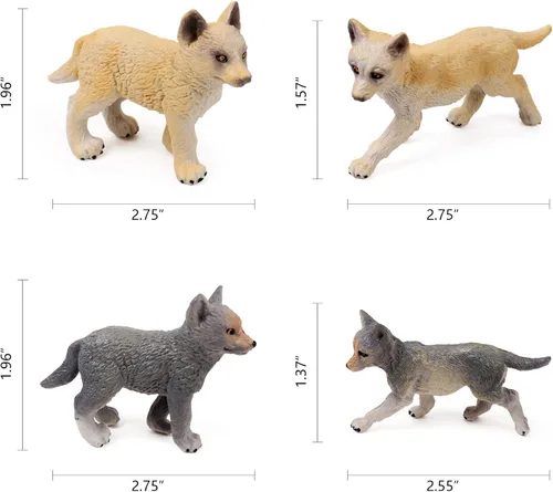 Miniatura 5 de RESTCLOUD Conjunto de 8 figuras de juguete de lobo de lobos y animales