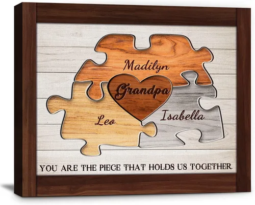 Miniatura 16 de Eternalart Regalos únicos para papá, abuelo, esposo de hija, hijo, esposa, impresiones en lienzo personalizadas con nombres de niños para padre