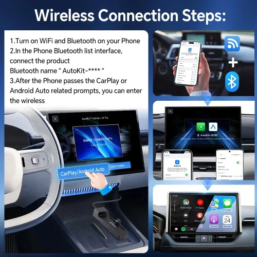Miniatura 5 de Carlinkit FireDrive Link Pro Car TV Mate, convertido con cable a Android inalámbrico Auto y adaptador CarPlay, compatible con CarPlay con cable