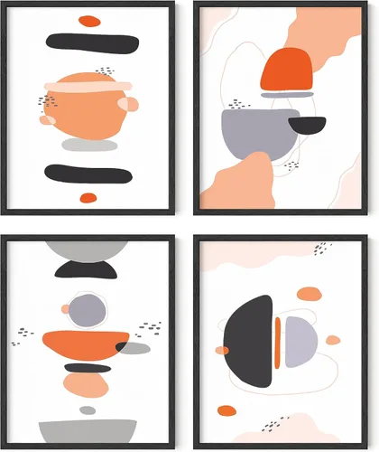 Miniatura 63 de HAUS AND HUES Arte abstracto para pared en blanco y negro, juego de 4 pósteres minimalistas en blanco y negro para paredes, pósteres estéticos Juego