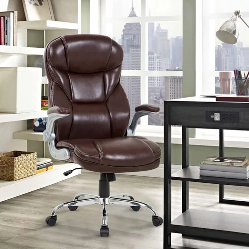 Miniatura 2 de Silla de oficina grande y alta, asiento ancho de 400 libras, silla de oficina ergonómica de piel sintética, silla de oficina ajustable y giratoria