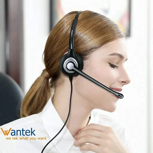Miniatura 3 de Wantek Auriculares de teléfono con cable RJ9 con micrófono y cancelación de ruido compatibles con Plantronics Polycom VVX310 410 Yealink S12 Avaya