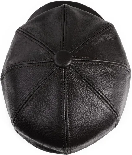 Miniatura 5 de Gorra plana de Newsboy para hombre, 100% piel de vaca genuina, Gatsby Ivy Golf Cabbie Hat Marrón