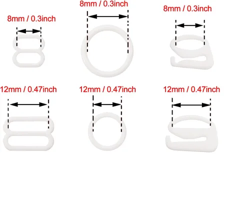 Miniatura 2 de Tupalizy 240 ganchos de correa de sujetador para coser bikini halter traje de baño tops lencería anillos nylon traje de baño clips cierre