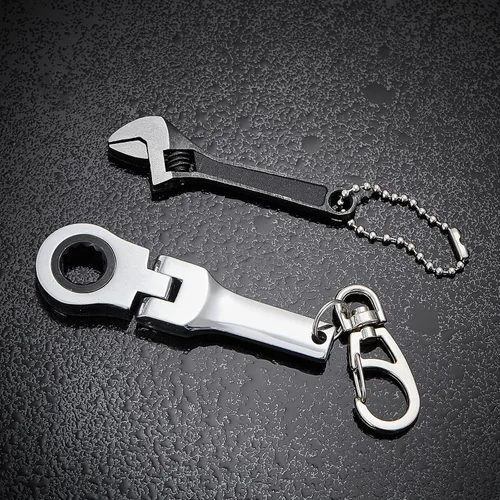 Miniatura 5 de Chumia Juego de 2 llaves de trinquete de 0.394 pulgadas, llavero y llave inglesa, incluye 72 dientes de acero de 0.394 pulgadas, llavero ajustable
