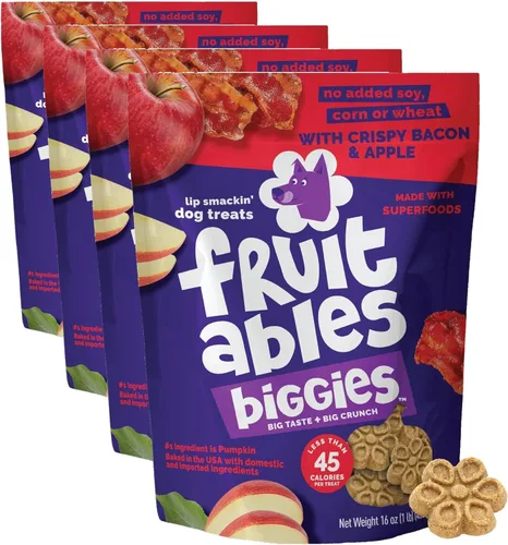 Miniatura 15 de Fruitables Biggies Galletas para Perros, Golosinas de Calabaza para Perros, Galletas Saludables para Perros, Golosinas Crujientes, Sin Trigo, Maíz
