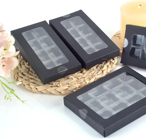 Miniatura 7 de 50 cajas de regalo para cera derretida, molde de plástico con caja, cajas de cera para derretir cera transparente, moldes de cera derretida