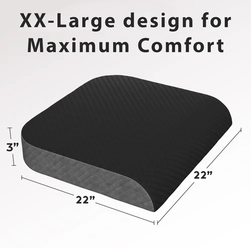 Miniatura 3 de Kölbs Cojín de asiento extra grande, elegante funda de terciopelo de felpa, espuma viscoelástica XL para silla de oficina, almohada de suelo, dolor
