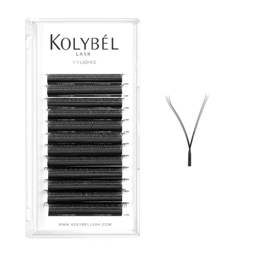 Miniatura 22 de KOLYBEL Extensión de pestañas W con floración automática, volumen 4D, pestañas postizas en abanico 0.07 C/D, rizo de visón sintético, color negro