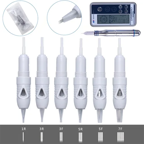 Miniatura 4 de Paquete de 50 agujas de cartucho de microblading para dispositivo Charmant máquina de maquillaje permanente, bolígrafo Charme Princess Tattoo