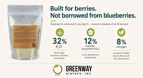Miniatura 3 de Greenway Biotech, Inc. Fertilizante de fresa 8-12-32 en polvo, soluble en agua con micronutrientes quelados para fresas, arándanos, frambuesas