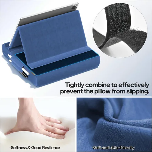 Miniatura 6 de KDD Soporte de almohada para tableta, soporte de iPad de visión multiángulo para regazo, cama y escritorio, base plegable con soporte para lápiz