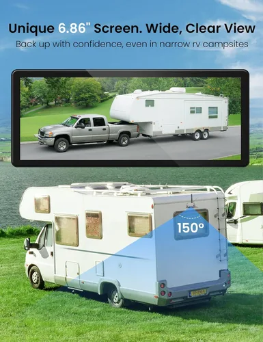 Miniatura 7 de Cámara de respaldo inalámbrica RV fácil de instalar: Plug & Play para Furrion RV precableada - 6.86 pulgadas 1080P IPS HD pantalla táctil sin