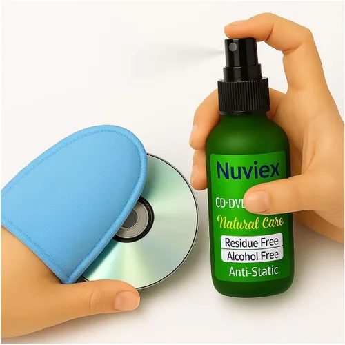 Kit de limpieza de CD y DVD, solución de limpieza avanzada con juego de guantes de microfibra de primera calidad, seguro para CD, DVD, Blu-ray y