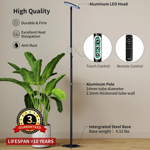 Miniatura 7 de chiphy Luces de cultivo, luz de planta de espectro completo de 85" para plantas de interior, temporizador de 4/8/12H, lámpara de cultivo de 40W, 10